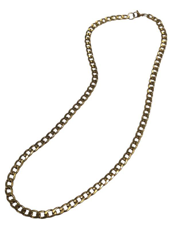 24 inch gold-plated stainless steel wide curb chain