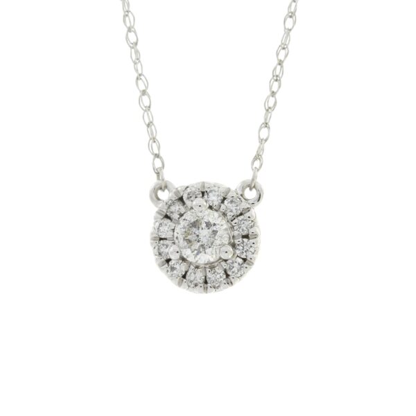 .25 CTW diamond and 10K white gold necklace