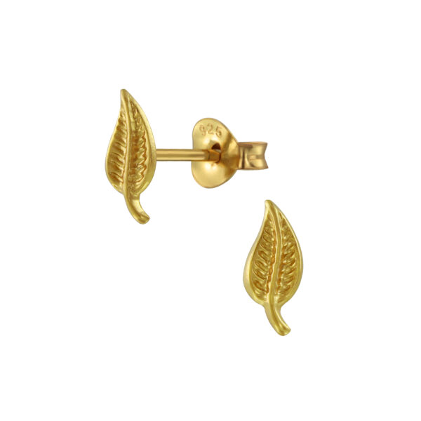 gold-plated nickel free sterling silver leaf post earrings