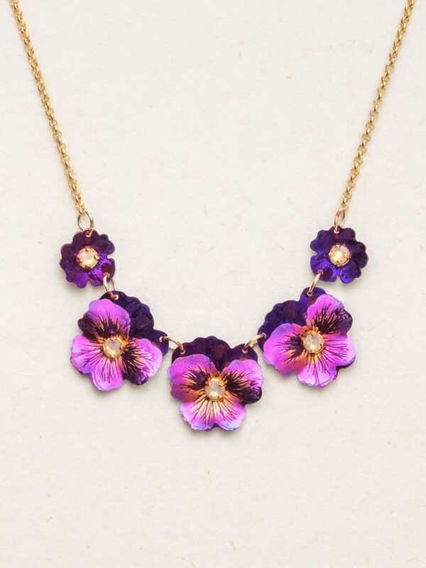 Garden Pansy necklace in sparkling fuchsia by Holly Yashi
