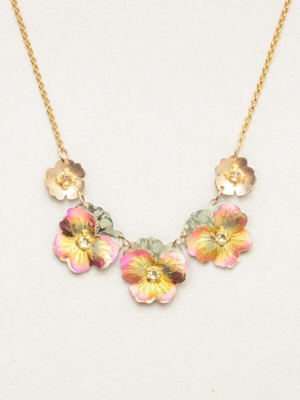 pansy necklace by Holly Yashi in apricot color