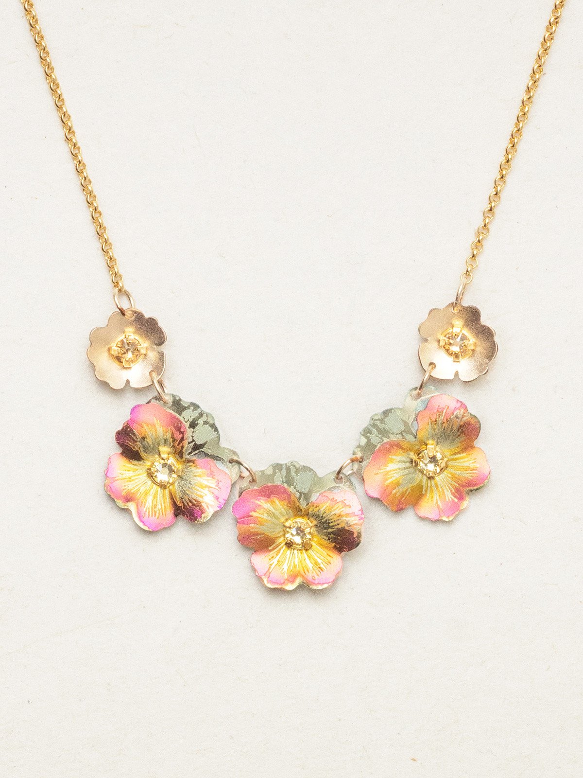 pansy necklace by Holly Yashi in apricot color