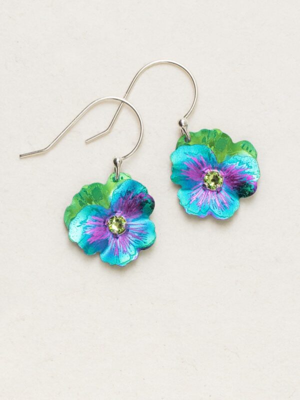 Garden pansy earrings from Holly Yashi