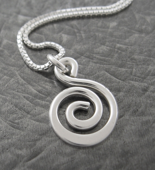 sterling silver petite spiral necklace by Ted Walker