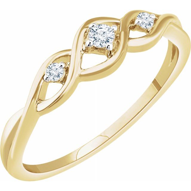 diamond and 14K yellow gold freeform ring