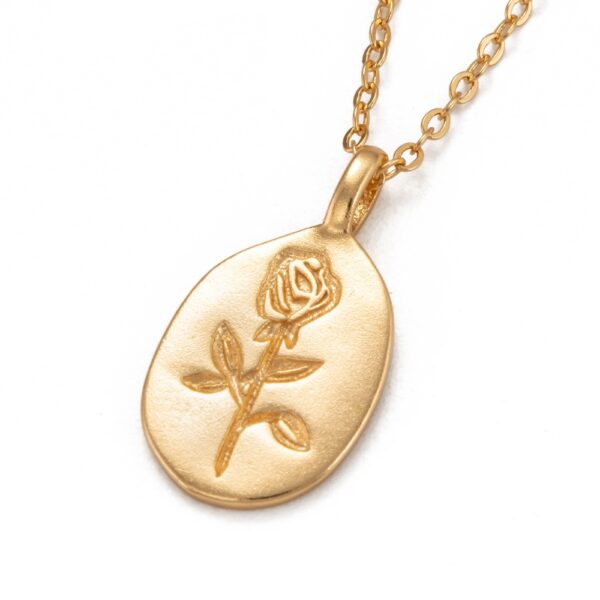 rose necklace in gold plated sterling silver