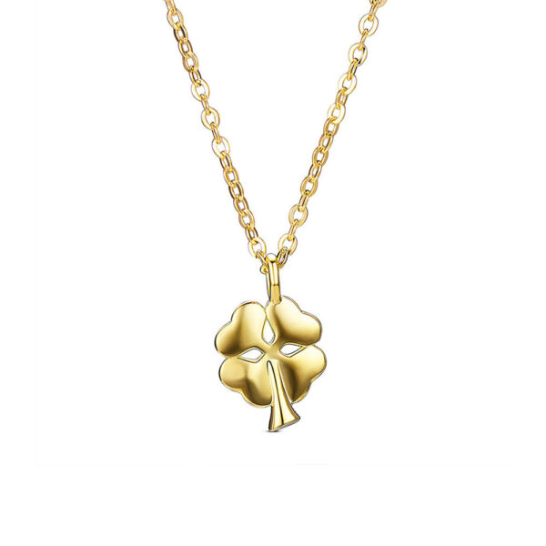 four leaf clover necklace in gold-plated sterling silver