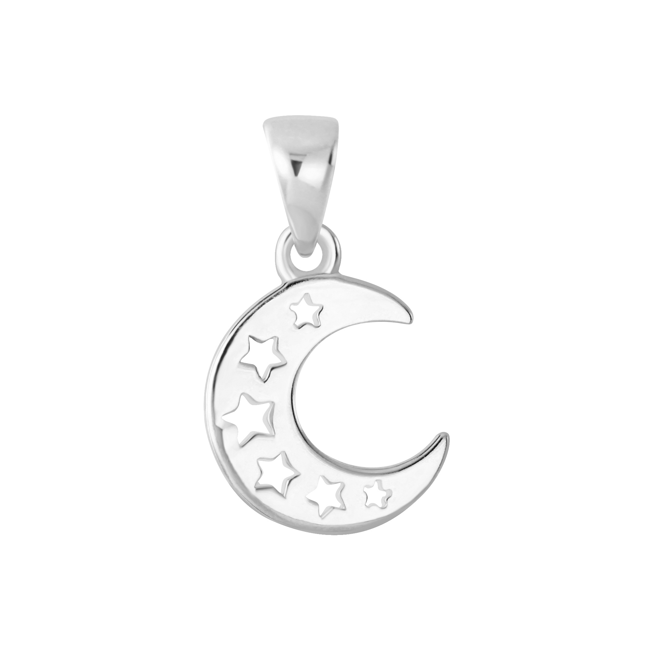 moon with stars cut out pendant