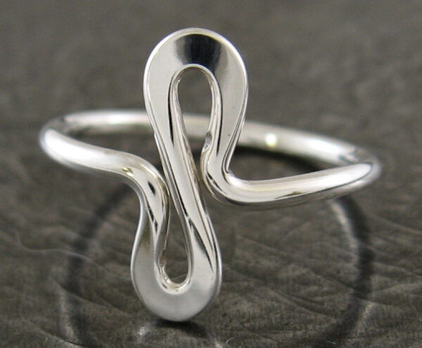sterling silver squiggle ring ring by jewelry designer Ted Walker