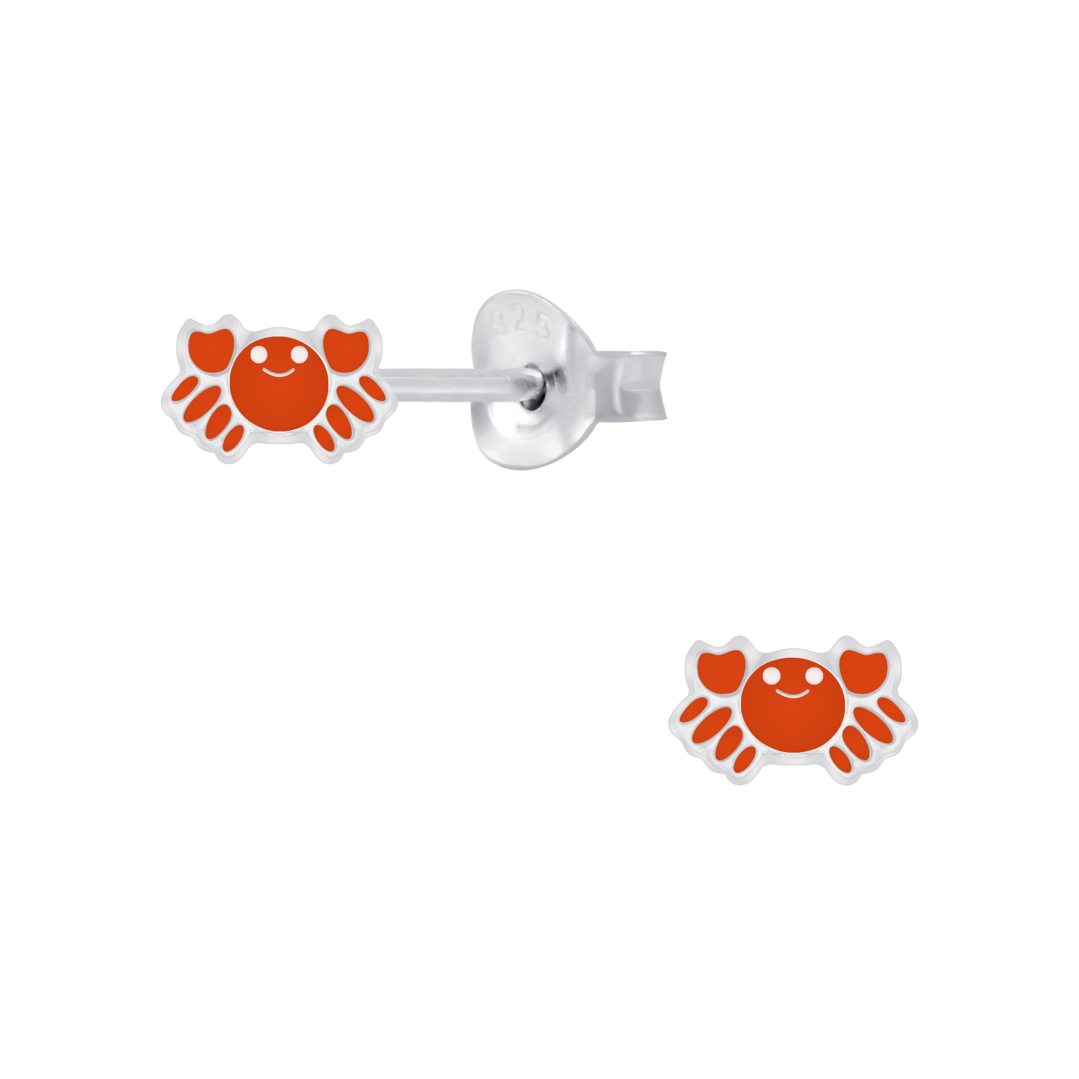 orange crab post earrings