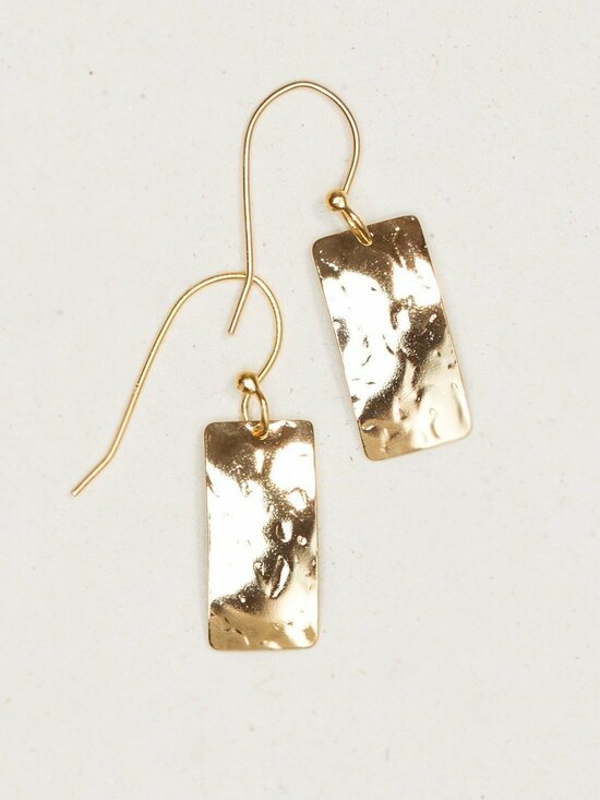 rectangle goldtone earrings by Holly Yashi