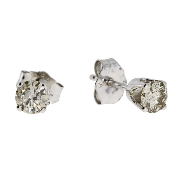 .50 CTW Diamond and 14k white gold stud earrings