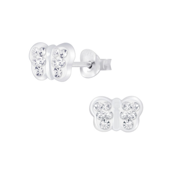 crystal butterfly stud earrings