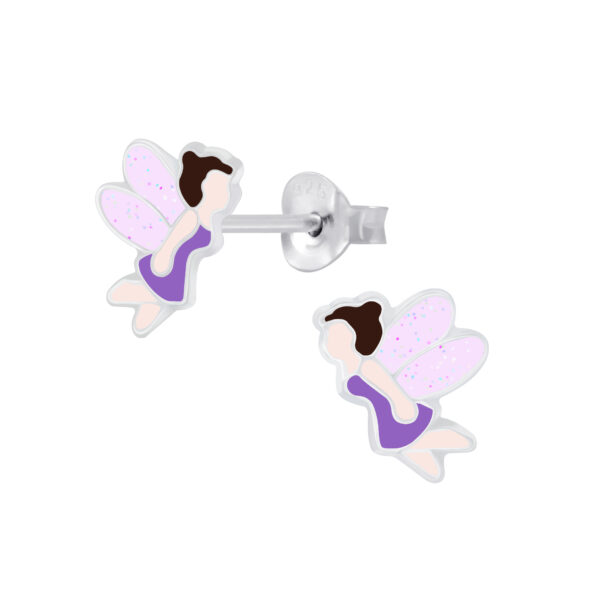 purple fairy post earrings