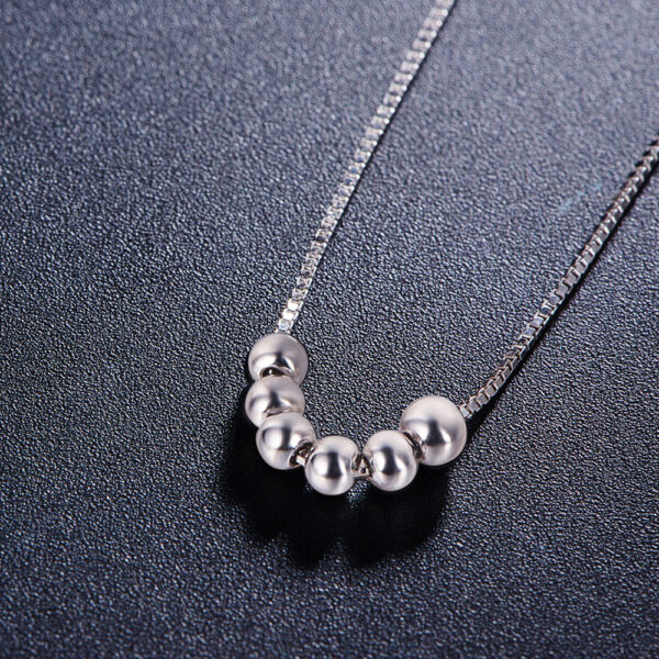 minimalist 6 bead silver necklace