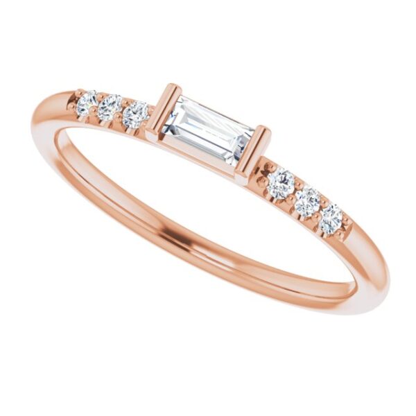 diamond and rose gold ring