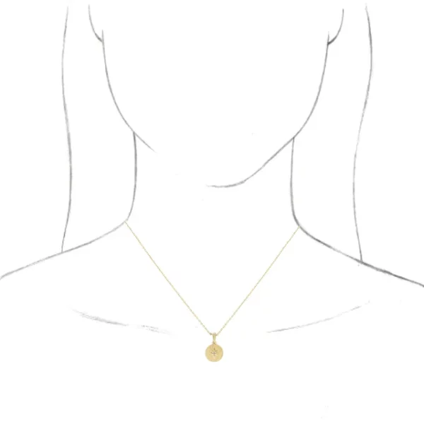 sketch of starburst necklace on person