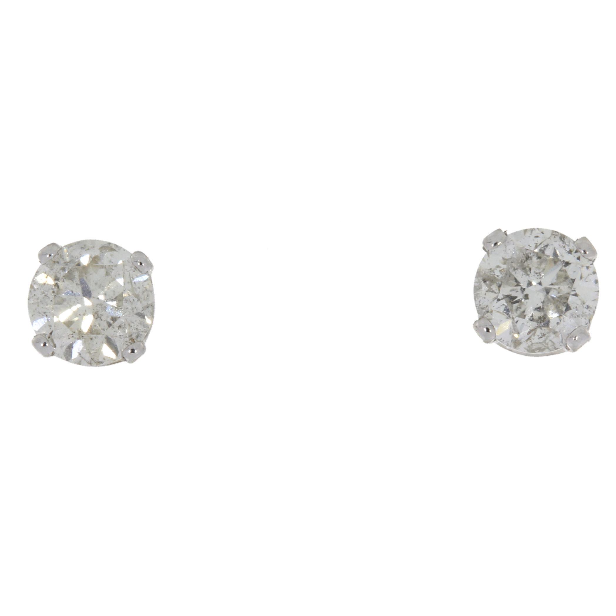.75 CTW Diamond and 14K white gold stud earrings