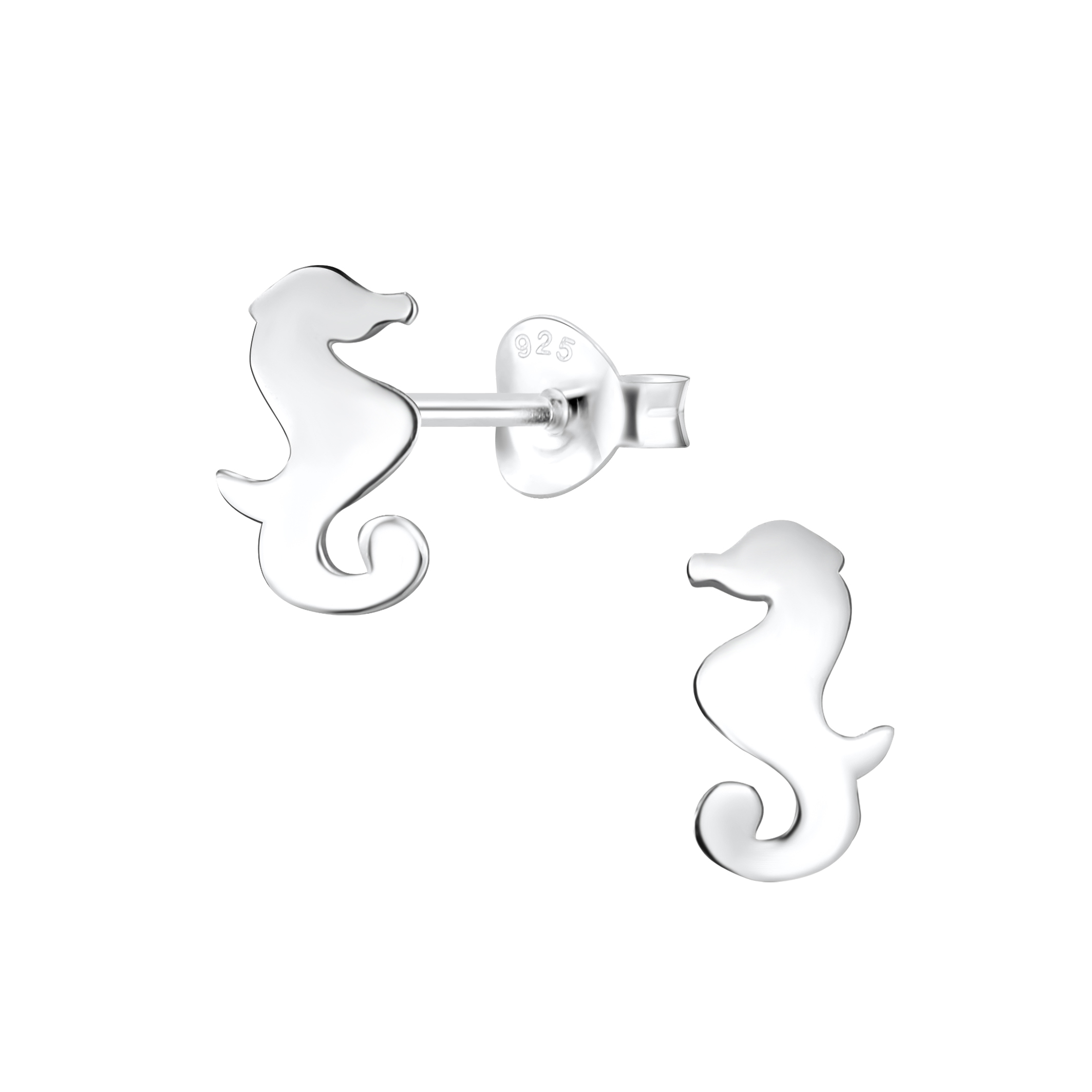 Seahorse Sterling Silver Stud Earrings