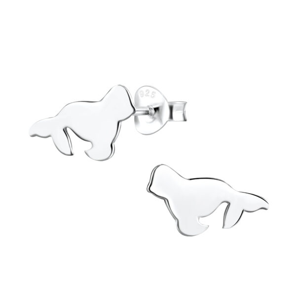 seal sterling silver post earrings