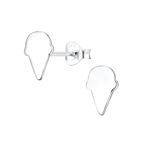ice cream cone sterling silver post earrings