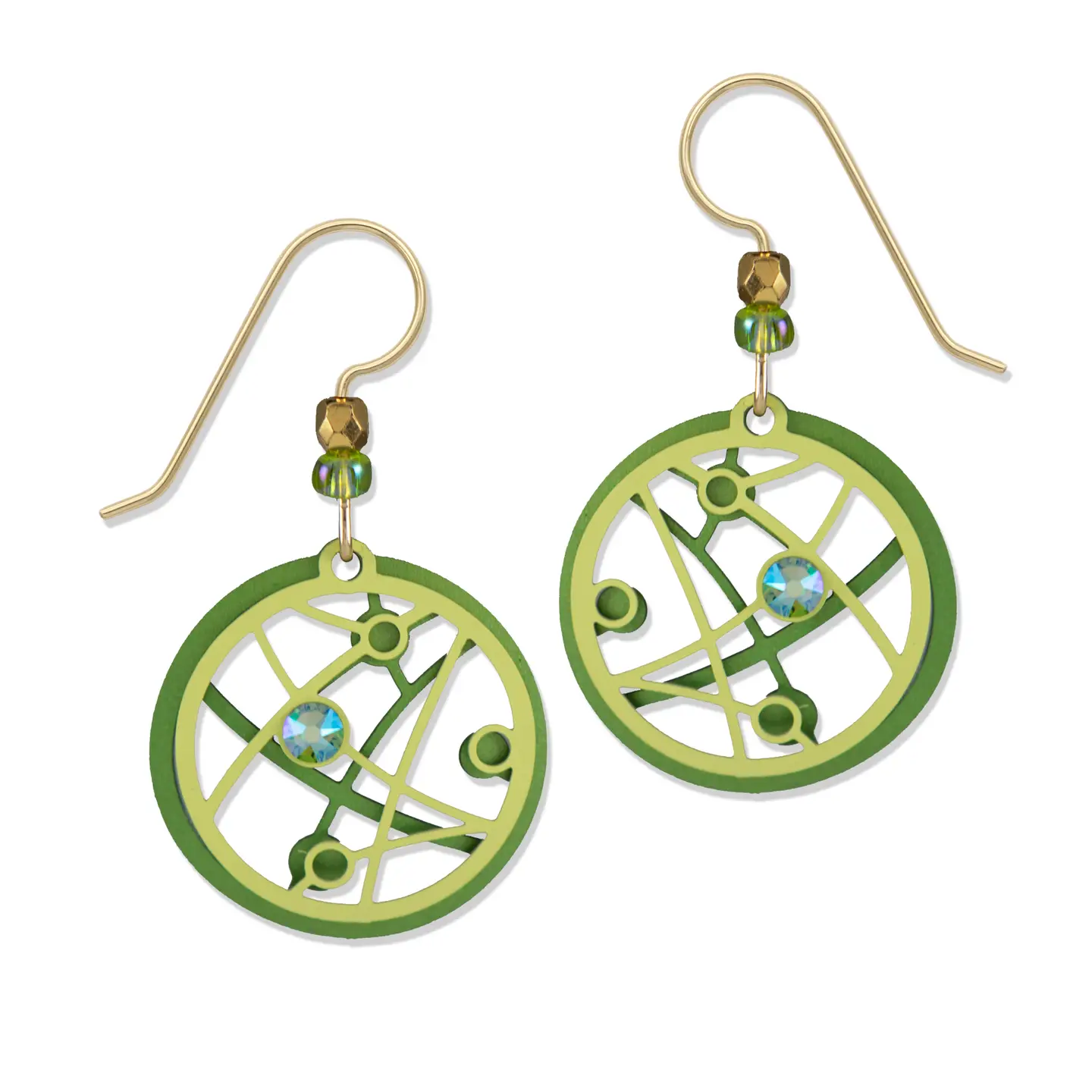 green modern earrings