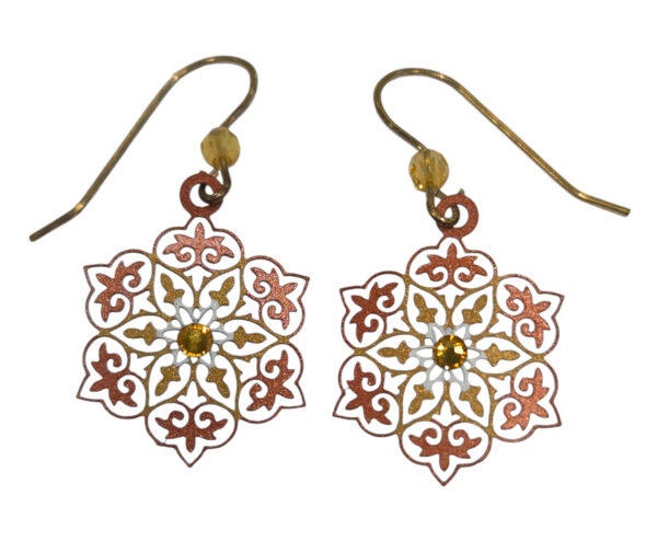 rust colored mandala earrings