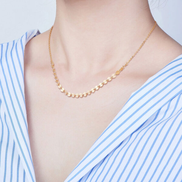 gold-plated sterling silver modern disc necklace