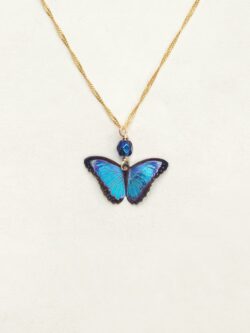 blue butterfly pendant on chain