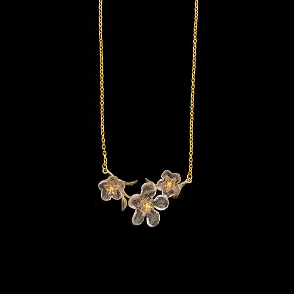 Peach blossom necklace by American Jewelry Designer Michael Michaud for his Silver Seasons collection