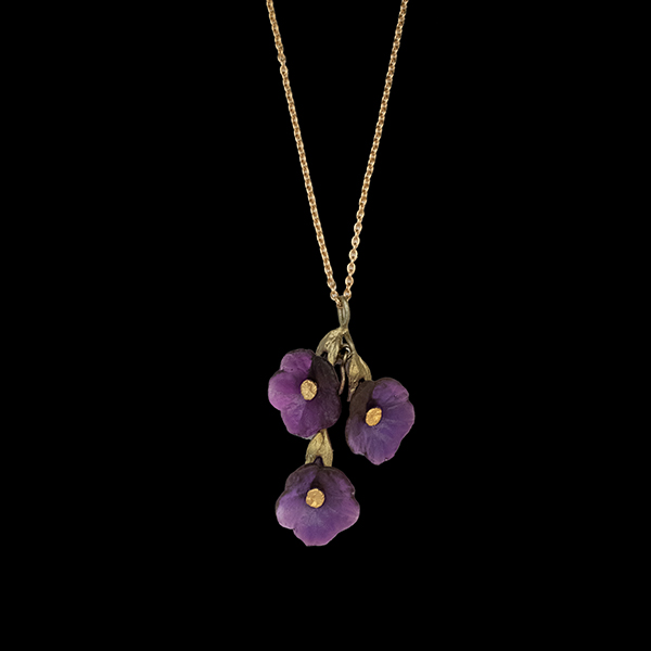 triple bloom petunia necklace
