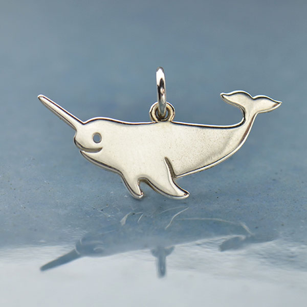 narwhal nickel-free sterling silver pendant charm