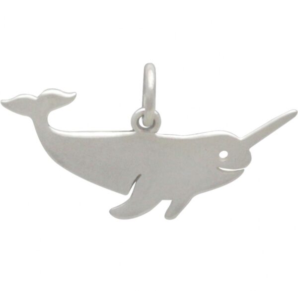sterling silver narwhal pendant charm