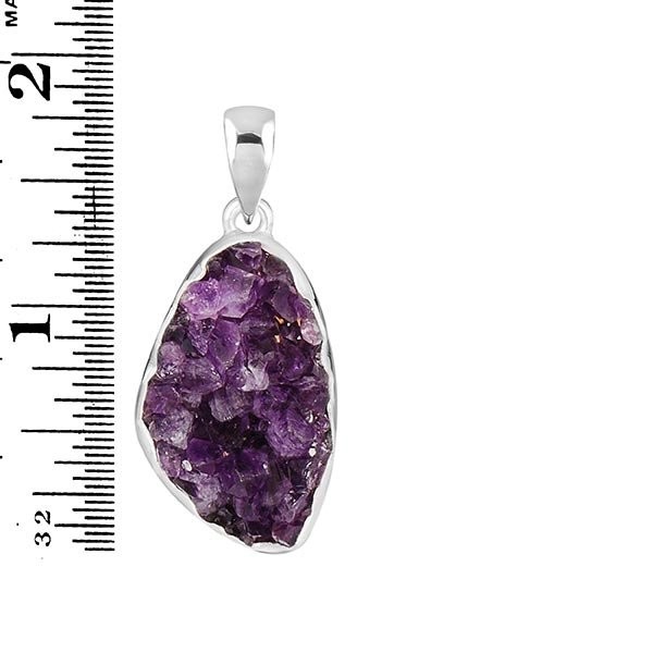 rough amethyst pedant with ruler