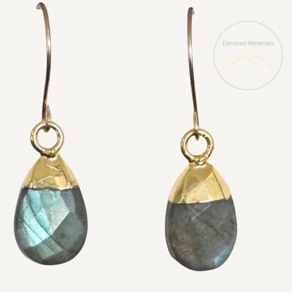 dainty labradorite drop earrings