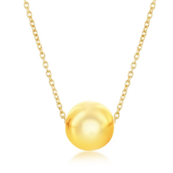 gold-plated sterling silver single bead necklace