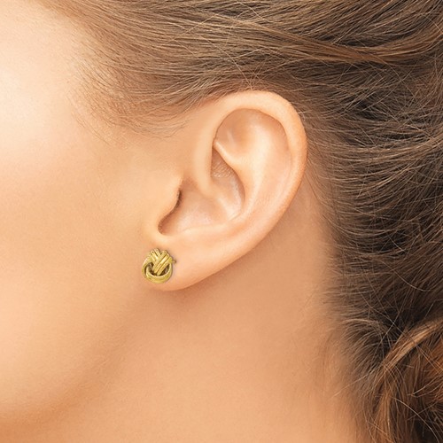 14K yellow gold knot earrings