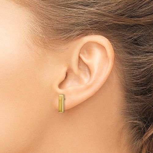 yellow gold bar post earrings