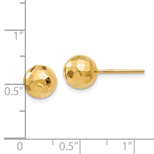 8MM textured stud earrings with ruler