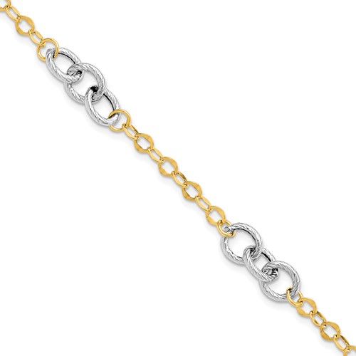 two-tone white and yellow gold bracelet