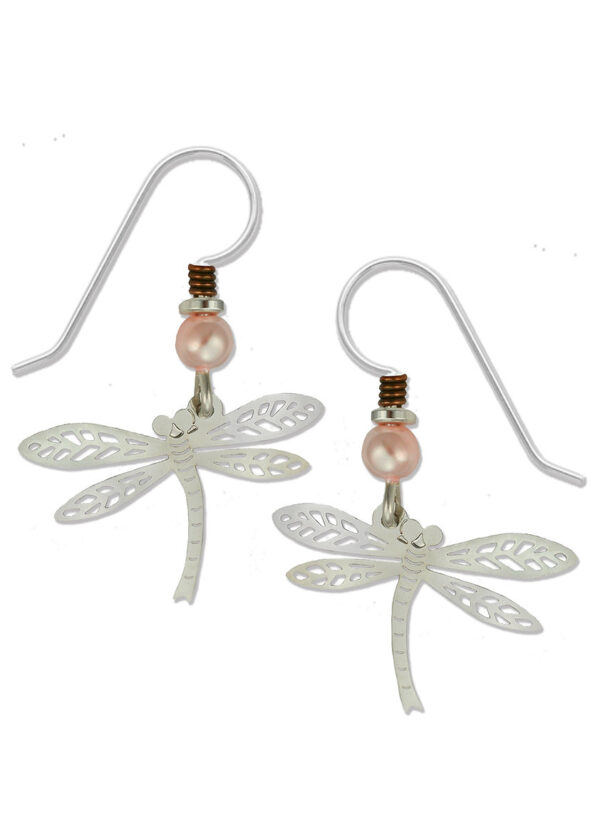 Silvertone dragonfly earrings