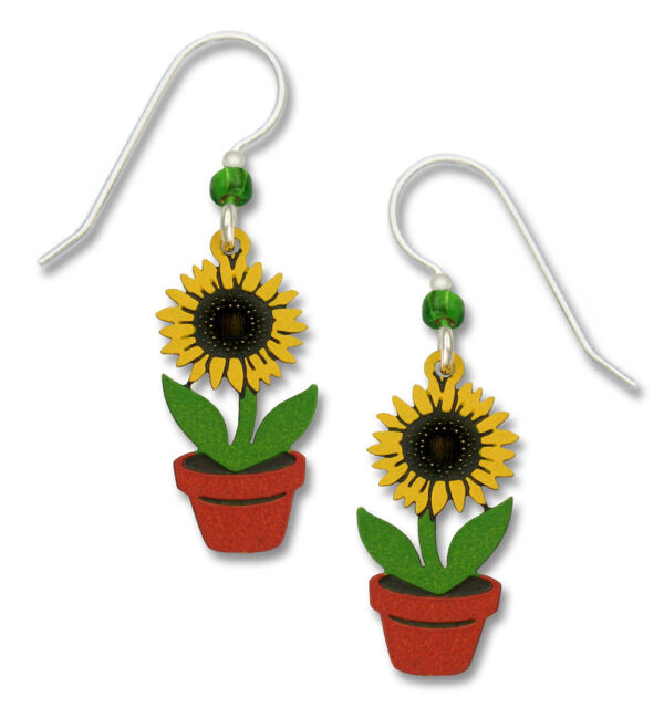 Sunflower in pot earrings by Sienna Sky