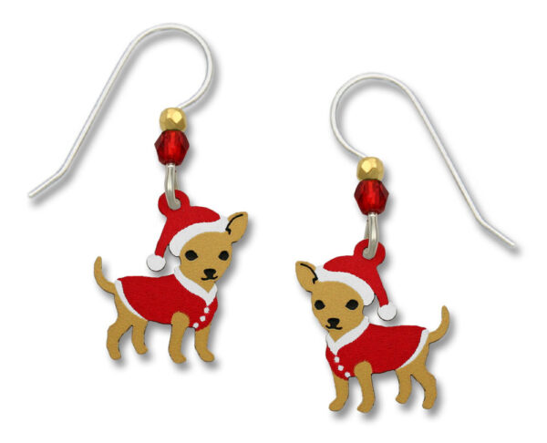 Chihuahua Santa earrings