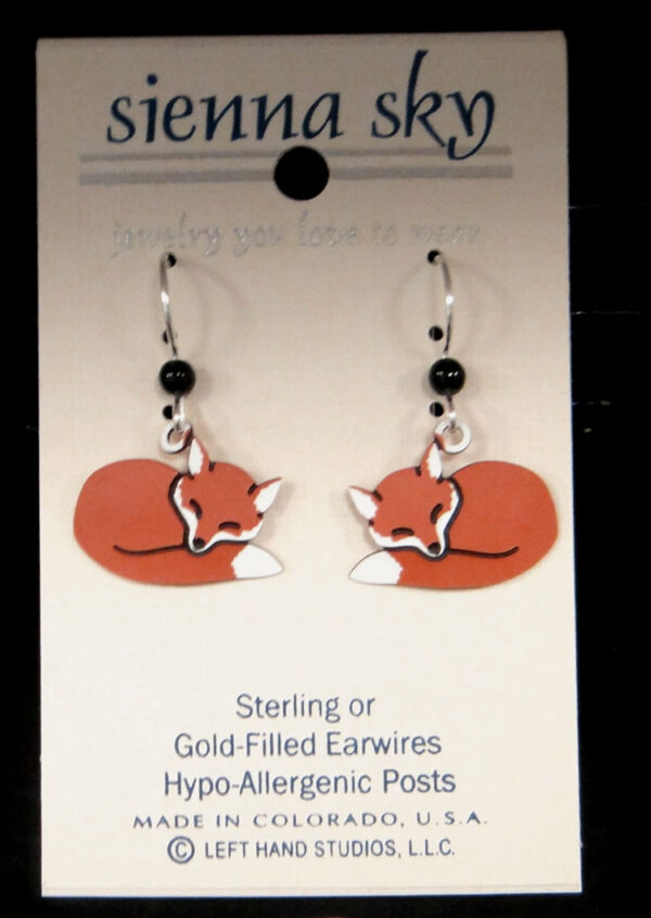 sleeping fox earrings