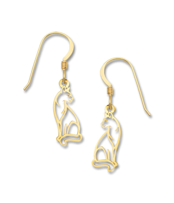 Goldtone Cat earrings