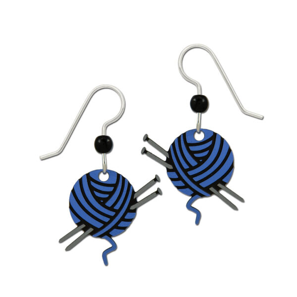 yarn earrings, perfect for a knitter