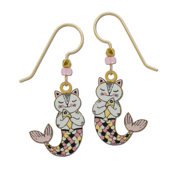Cat mermaid earrings by Sienna Sky