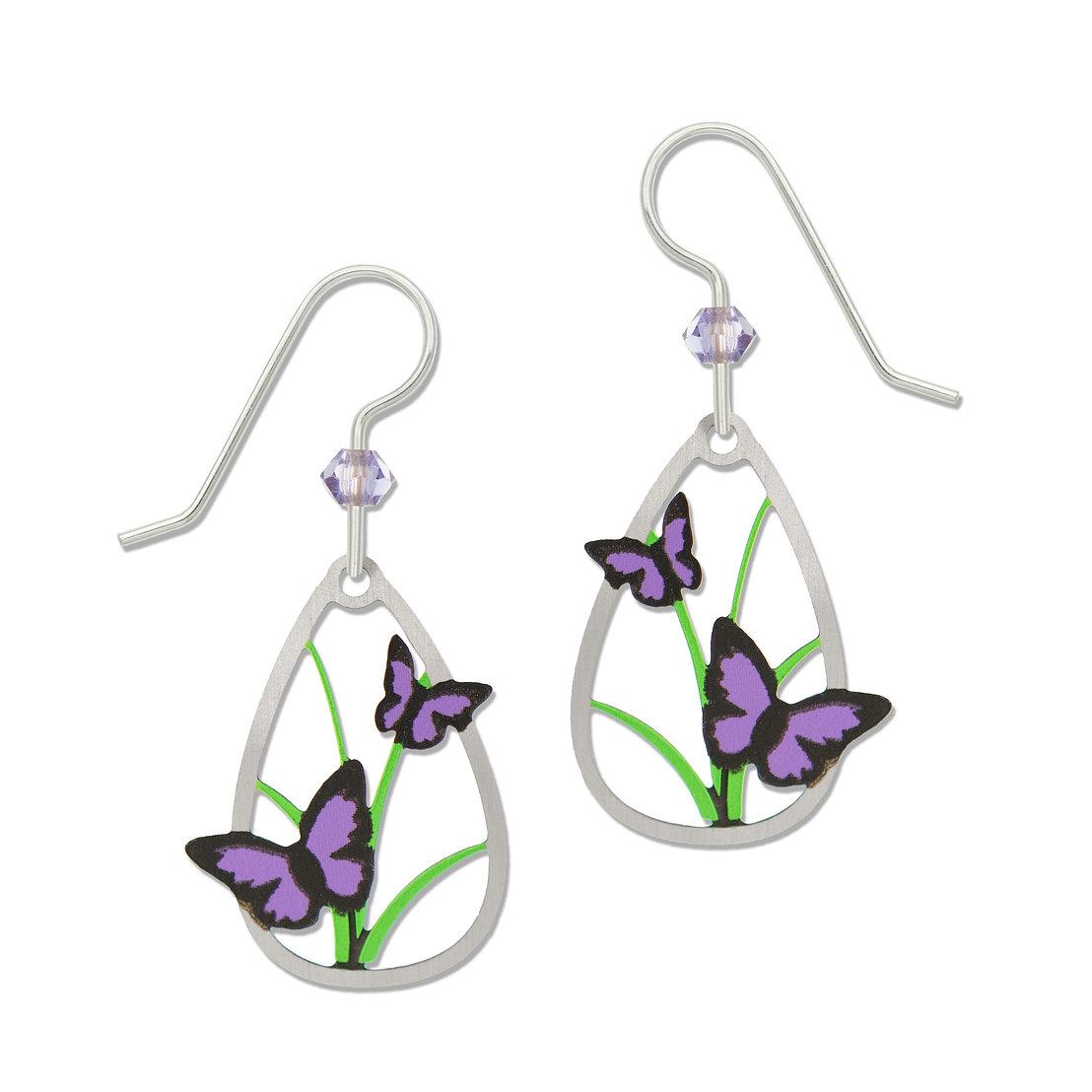 Purple Butterfly Earrings by Sienna Sky for Left Hand Studios