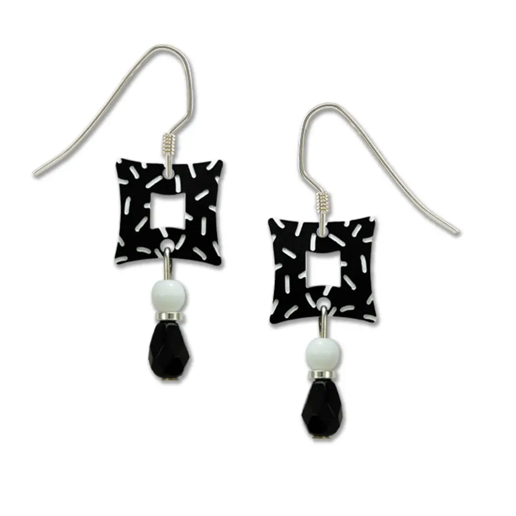black and white earrings