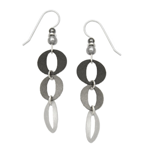 black to white ombre fade earrings